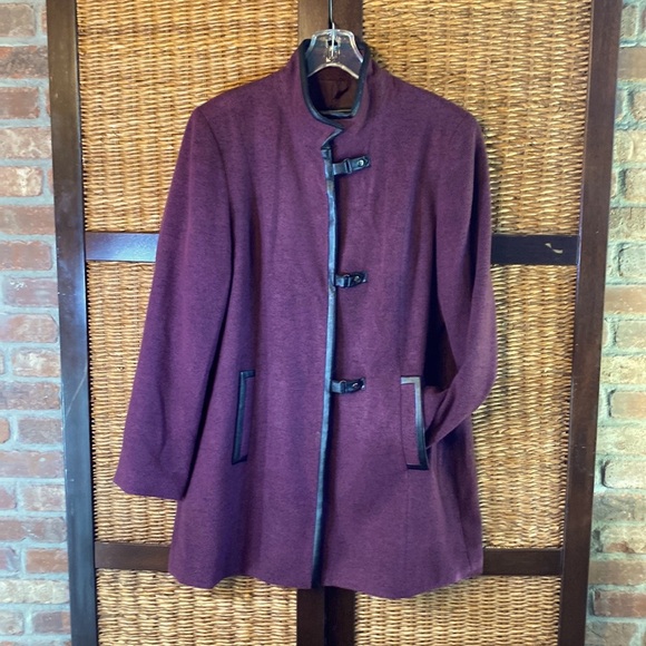 Terry Lewis Classic Luxuries Jackets & Blazers - Terry Lewis medium purple with black leather trim jacket